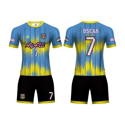 China Breathable Quick Dry And Never Fade High Quality Full Set Soccer Jersey Quick Dry Sublimated Fabric Soccer Wear Professional 3D Football Uniform for sale