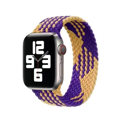 China Luxury Hot Selling Amazon Braided Fabric Belt Elastic iWatch Strap Thin Nylon For Apple Watch Band for sale