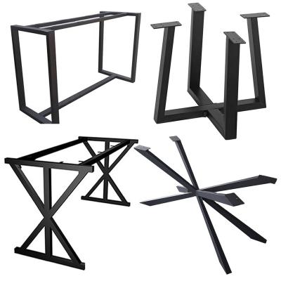 China Easy Installation Furniture Legs Black Table Legs X Cast Iron Coffee Dining Table Base Wrought Iron Metal Steel Legs For Table for sale