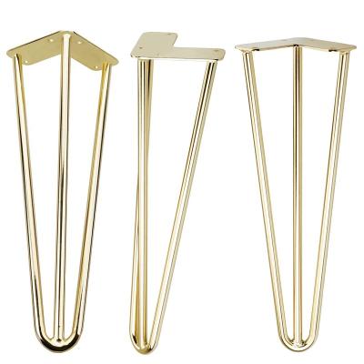 China Modern Round U Shaped Office Restaurant Office Bench Gold Easy Setup Hairpin Legs Dining Metal 16 Inch Table Dining Legs Hairpin Legs for sale