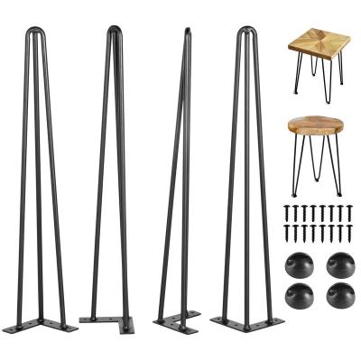 China Wholesale Cheap Round U V Iron Steel Restaurant Metal Bench Easy Installation Hairpin Legs Cafe Dining Furniture Table Hairpin Legs for sale