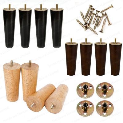 China Hot Selling Black Oak Furniture Wooden Legs Easy Installation Table Legs Table Log Wood Legs For Table Furniture for sale