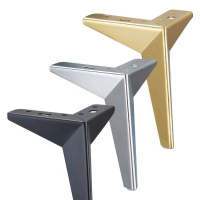 China Easy Installation Hot Selling Fashion To Silver Color Furniture Hardware Accessories Popular Triangle Shape Sofa Leg for sale