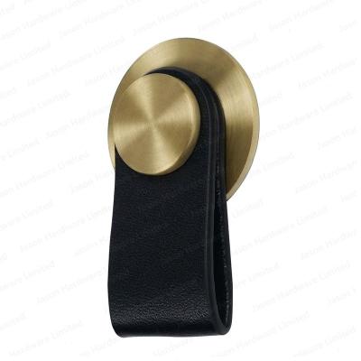 China Modern Luxury Fancy Leather Furniture Drawer Handle To Pull Single Cabinet Gold Knobs Screw Furniture Handle for sale