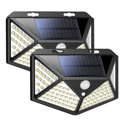 China 100 LED 114 LED Solar Sensor Wall Light 10W Waterproof Garden Solar Powered Lamp for Outdoor Customized for sale