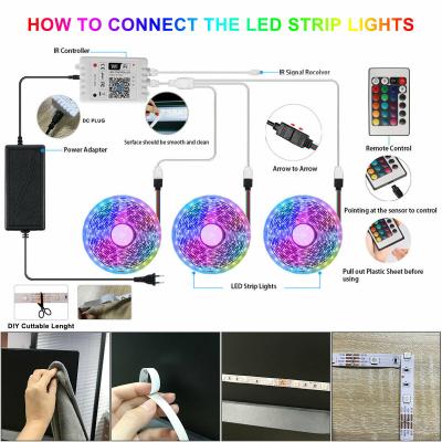 China Led Light 3528 Flexible Smd 66ft Rgb Strip Remote Fairy Room Lights Tv Party 20m for sale