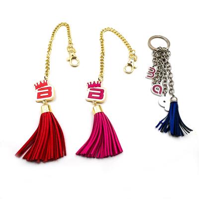 China Remembrance & Promotional PU Leather Tassel Style Gifts Fashion Key Chain Charm For Women Bag for sale