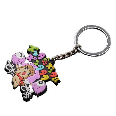 China Promotional Customized Full Color Logo Cute Design PVC Key Chain Promotion Gift Template for sale