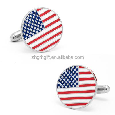 China Custom Shiny Gold Engraved Logo Qatar Flag Decoration Cufflinks for sale