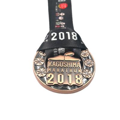 China Africa Custom Hollow Enamel Imitation Medal Zinc Alloy Medal With Ribbon for sale