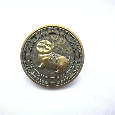 China Artgifts Global Making Make Your Own Souvenir Coin Design Animal Zodiac Metal Logo Engraving Coin for sale