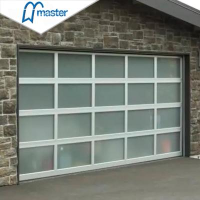 China High quality automatic sectional overhead aluminum glass doors modern design garage windproof with good price for sale