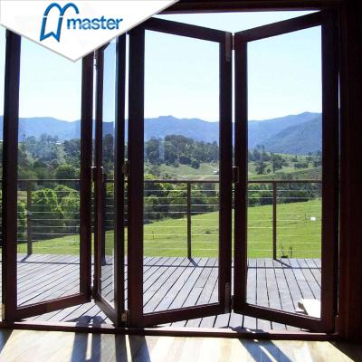 China Energy Efficient Glass Aluminum Folding Standards Glass Door Windproof Wholesale High Quality Bifold Bifold Windproof for sale