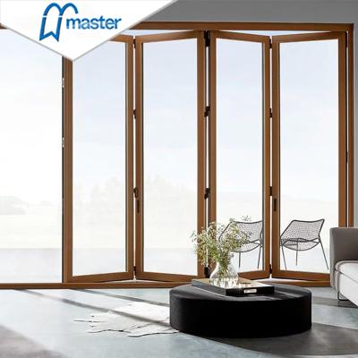 China Newest Modern Design Windproof Soundproof System Movable Glass Frameless Folding Glass Patio Door Bi Folding Door Glass Patio Doors for sale