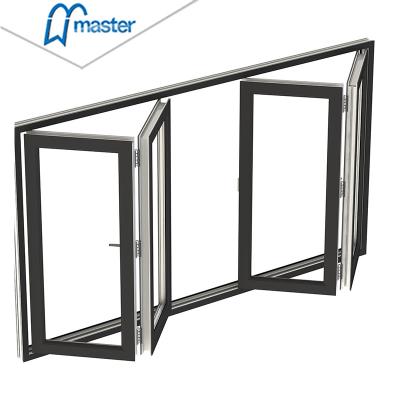 China Screen Master Magnetic High Quality Aluminum Folding Windows Well Insulated Bifold Window for sale