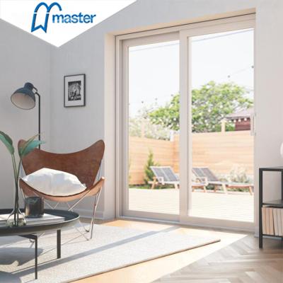 China Modern Design Windproof Thermal Style Double Framed Patio Sliding PocketGlass Interior Exterior Aluminum Glass Sliding Door for sale