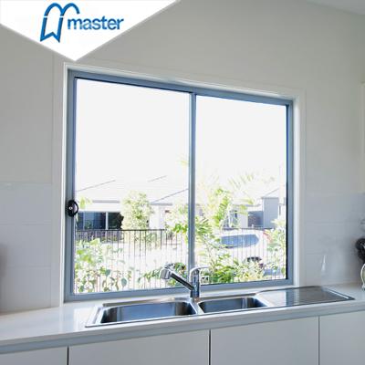 China Magnetic Windproof Modern Design High Quality Horizontal Sliding Double Glazed Interior Aluminum Glass Sliding Windows for sale