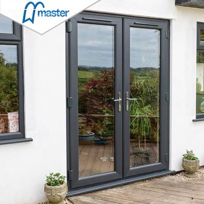 China High quality soundproof interior aluminum glass french doors modern design windproof with good price for sale