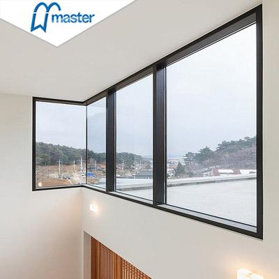 China Magnetic Aluminum Alloy Frame Hot Sale Hurricane Proof Screen Soundproof Double Glazed Fixed Aluminum Glass Windows With Low Price for sale