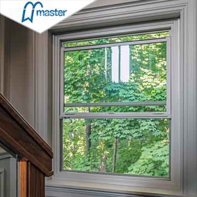 China Hot Sale Magnetic Aluminum Alloy Windproof Single Double Master Screen Well Hung Glass Windows with high quality and low price for sale