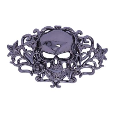 China Halloween Wholesale Oral Zinc Alloy Belt Buckle 35mm Viable Skull Color Gun Belt Buckle for sale