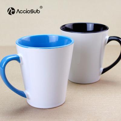 China Acciosub RTS 12oz Coffee Mug Christmas Gift Inner Color Sublimation Viable Selling Best Drinking Ceramic Mug for sale