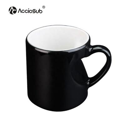 China AccioSub Amazon Couples Heart Shape Handle Black Coffee Sublimation Ceramic Mug Success 11oz Viable Love Mug for sale