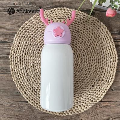 China Acciosub Viable RTS 500ml Custom Directly Printed White Stainless Steel Kids Sublimation Insulated Bottles for sale