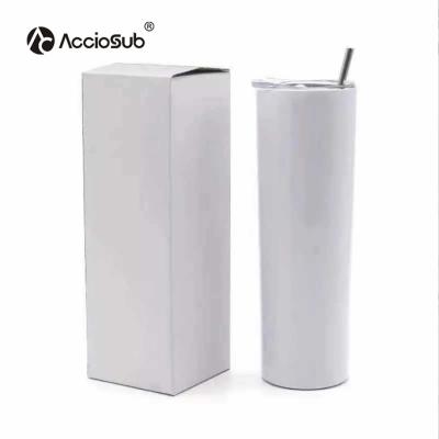 China Acciosub RTS 20oz Coffee Viable Milk Straight Insulated Straight Straw Blank Sublimation Tumbler Tumbler for sale