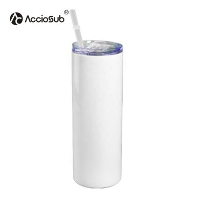 China Best Viable Selling Milk Insulated Straw Straight Sublimation Tumbler Blanks Coffee 20oz Plastic Double Wall for sale