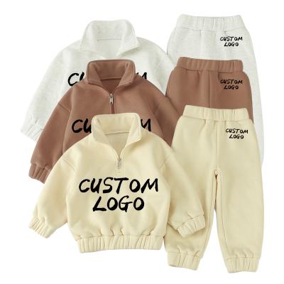 China Kids hoodie QUICK DRY QUICK DRY sweatshirts wholesale 1/4 zipper two pieces pants sets unisex kids wears for sale