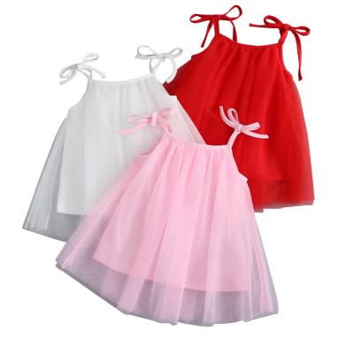 China Wholesale Breathable Children's Breathable Bulk Boutique Outfits New Pattern Girl Dress Tulle Trim Infant Clothing for sale