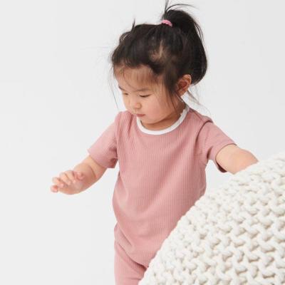 China Fashion\Comfortable\Durable Kids Clothes Fashion\Comfortable Kids\Durable Clothes Fashion Kids Baby Clothing Ribbed Cotton Fabric Children Two Piece Sets for sale