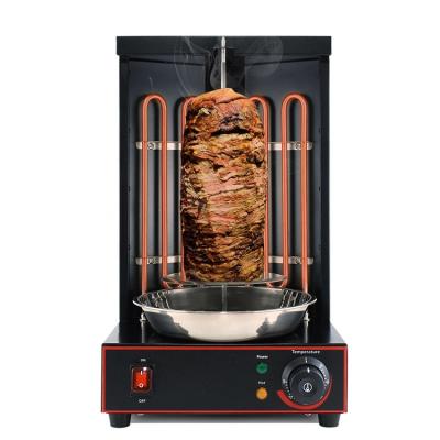 China Portable Home Vertical Rotisserie Griller Shawarma Machine Doner Kebab Chicken BBQ Grill Easily Assembled Black Electric Grill for sale