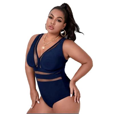 China 2021 New Women Sexy Backless Solid Color Breathable One Piece Hollow Out Plus Size Bikini Bathing Suit for sale