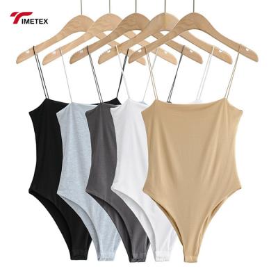 China 2022 New Women's Slim Sling Sexy One-Piece Jumpsuit Wholesale Solid Color QUICK DRY Sleeveless Bottoming Overalls for sale