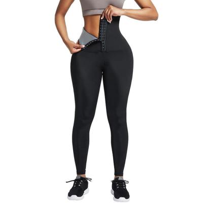 China 2021 New Women Weight Loss Breathable Neoprene Waist Trainer Abdomen Fitness Pants Buttocks Sports Yoga Training Pants Sweating Leggings for sale