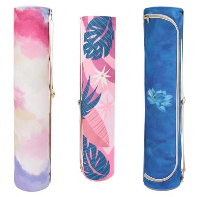 China Eco-Friendly Printed Yoga Bag Women Fashion Canvas Sleeve Bag Lightweight Fitness Mat Storage Customizable Backpack for sale