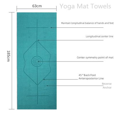 China Yoga Exercises Rectangle 185*63cm Sports Fitness Gym Yoga Auxiliary Supplies Pose Line Plain Dyed Yoga Blanket Yoga Rest Mat Towel for sale