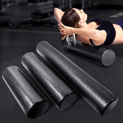 China Comfortable EPP Foam Massage Roller 90cm Black Logo Balance Shaft Solid Foam Shaft Custom EPP Yoga Column EPP Foam Roller for sale