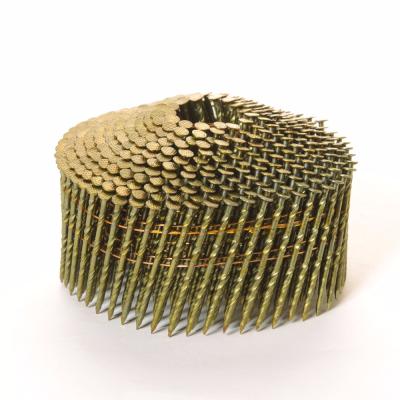 China Good Price Wood Products Screw Shank Coil Nails / Coil Wire Nails Factory Brass Roofing Nails for sale