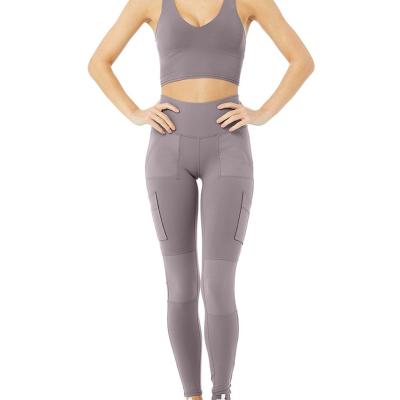 China Breathable Top Quality SF Compression Leggings Sets Fitness Yoga Bras Custom Spandex Nylon Sweatpants Fits For Women for sale