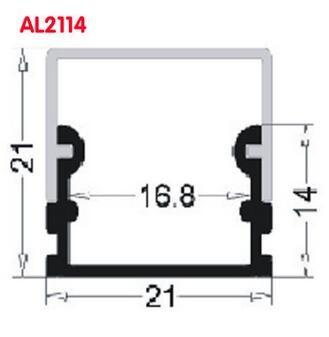 China AL2114 1.2m Aluminum led profile milky cover LED extrusion profiles LED profile for led light for shops for sale