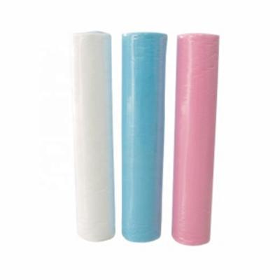 China Waterproof Waterproof Non Woven Fabric Bed Sheet With PE Film In Roll Or Disposable Non Woven Bed Sheet Roll for sale