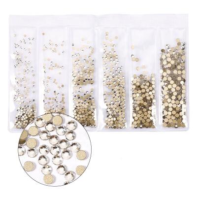 China ab Nail Beauty Wholesale Bulk Package Crystal Stone Glass Flatback Rhinestone With Difference Size for sale