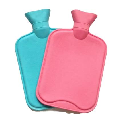 China Waterproof hand hot water bag fleece cover silicone rubber bottle salon customs hot rubber hot water bag for sale