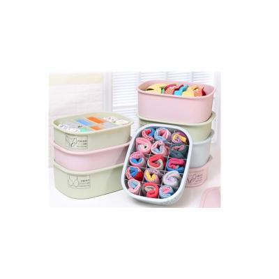 China Sustainable Underwear Storage Box Divide Grid Plastic Storage Box Fashionable Box for sale