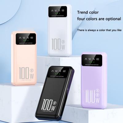 China Dual USB Charging Support PD100W Treasure 20000mah Digital Display Half-face Fast Charging Mobile Power Banks for sale