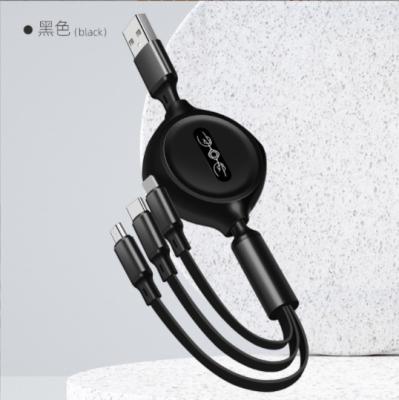 China Fast Charging Speed ​​Three Clogs And One Type C Data Cable Android Cable 5v USB Apple Fast Charging Cable for sale