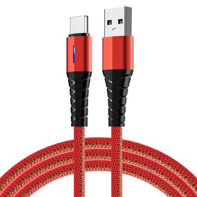 China New Product Mobile Phone Etc.electronic Smart Variable Light Data Cable Fast Charging Nylon Weave For Type-C Android Mobile Phone Apple 3A Charger for sale